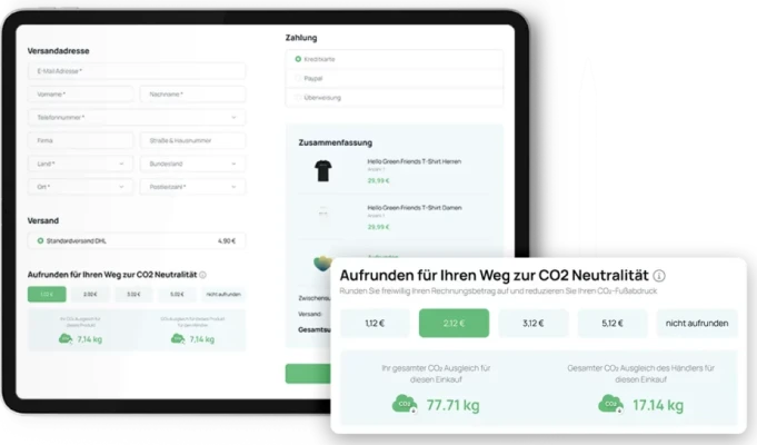 Hello Green Click CO2 checkout widget